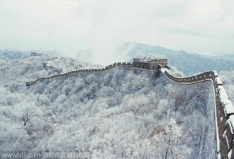 Vistas de la Gran Muralla en Mutianyu en un invierno de Pekín.?[Foto/IC]