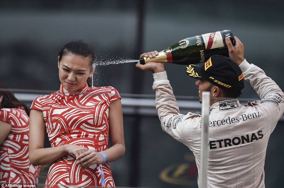 Criticas a Hamilton por su celebración sexista en el GP de China
