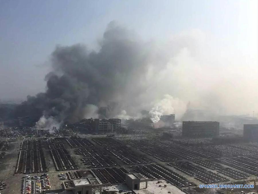 últimas imágenes después de la explosión de Tianjin en norte de China