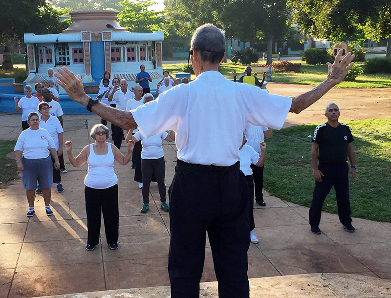 El Taijiquan armoniza en un parque de La Habana