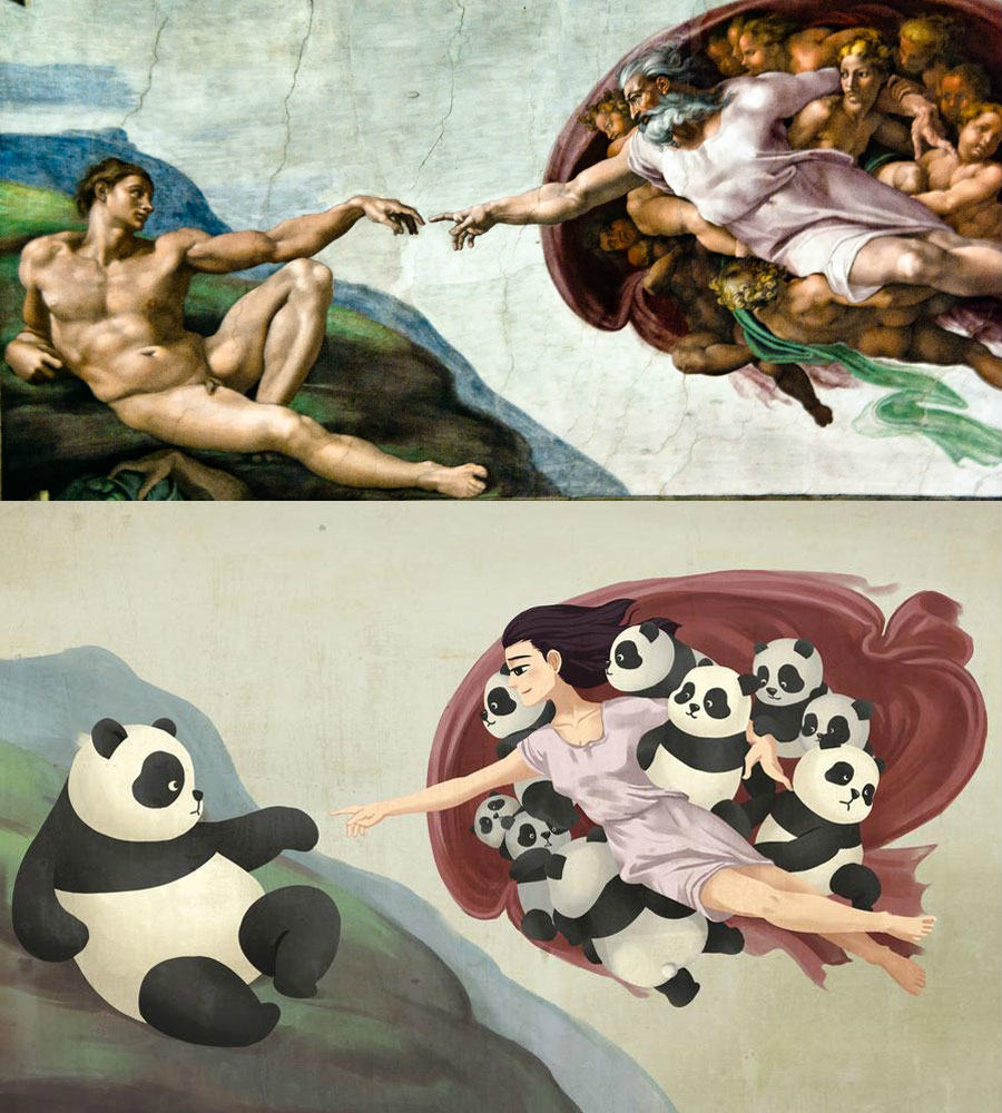 La creación de Adán, una pintura al fresco del escultor y pintor florentino Miguel ángel ángel di Lodovico Buonarroti Simoni. [Foto / Xinhua]