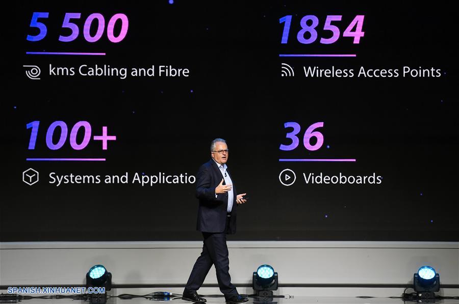 El director de información y tecnología del Comité Olímpico Internacional (COI), Gerry Pennell, participa en "La Conferencia de Computación 2017", en Hangzhou, capital de la provincia de Zhejiang, en el este de China, el 11 de octubre de 2017. (Xinhua/Huang Zongzhi)