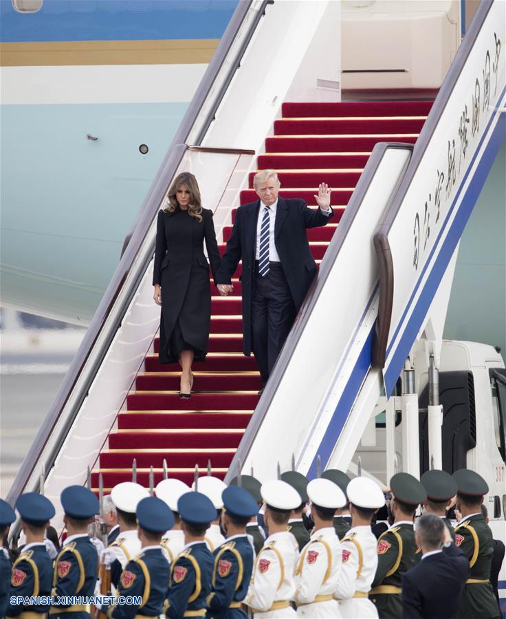 Presidente estadounidense Donald Trump empieza visita de Estado a China