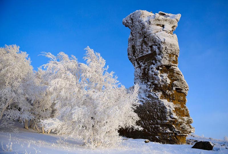 Parque Natural de Hexigten, en la ciudad Chifeng, Región Autónoma de Mongolia Interior, China, 10 de enero del 2018. [Foto: Xinhua]