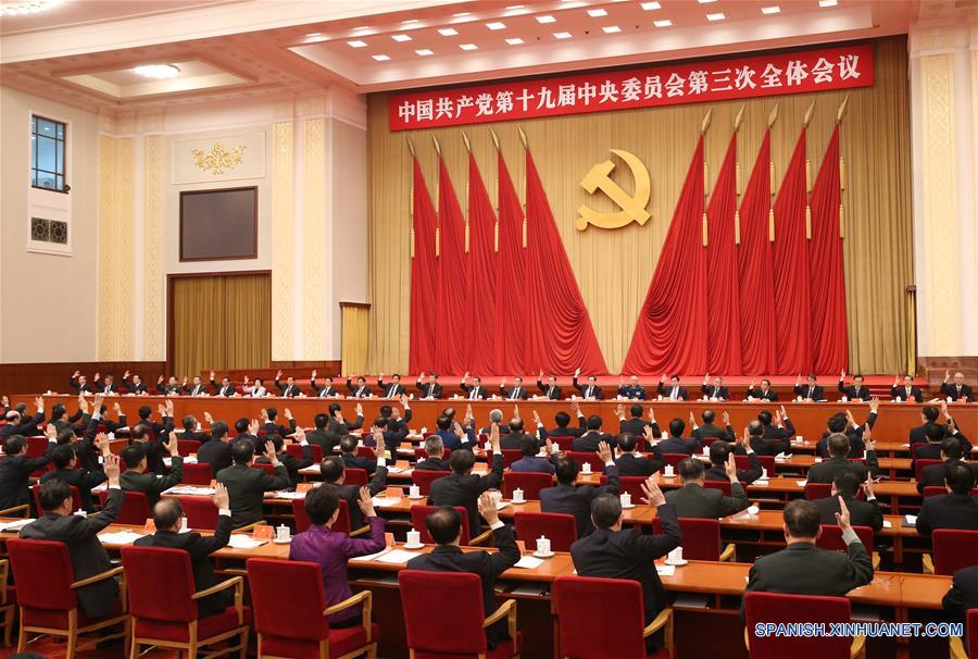 Enfoque de China: Tercera sesión plenaria del XIX Comité Central de PCCh publica un comunicado