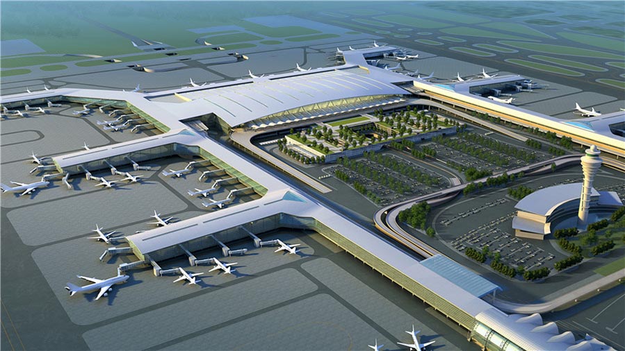 Dise?o de la nueva T2 del aeropuerto internacional Guangzhou Baiyun. [Foto: proporcionada]