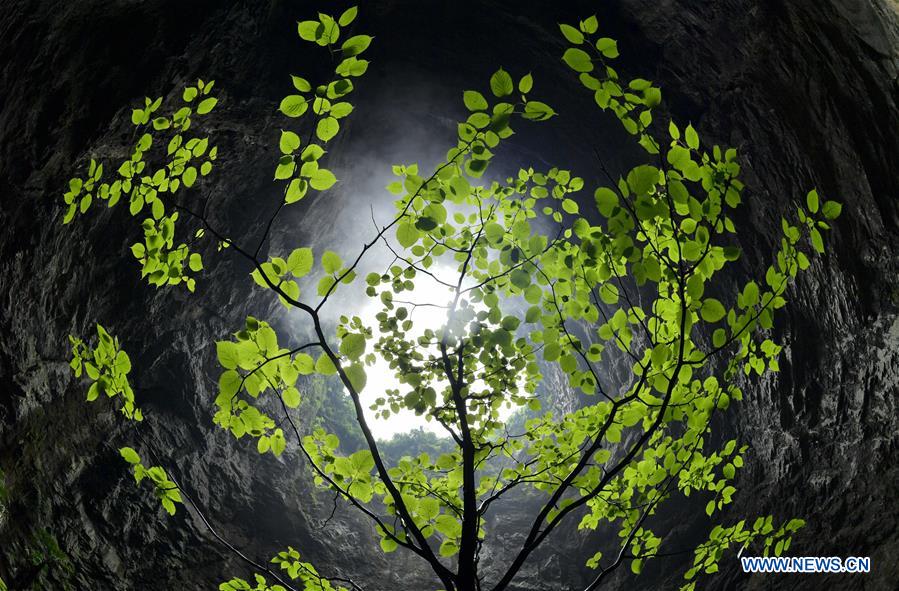 En fotos: sumidero de 290 metros de profundidad en Hubei