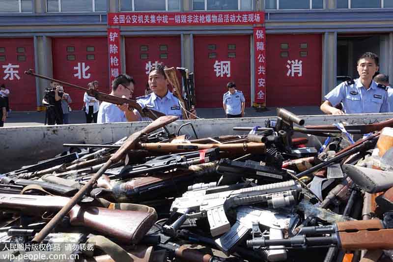 146 ciudades chinas destruyen armas de fuego y explosivos ilegales 
