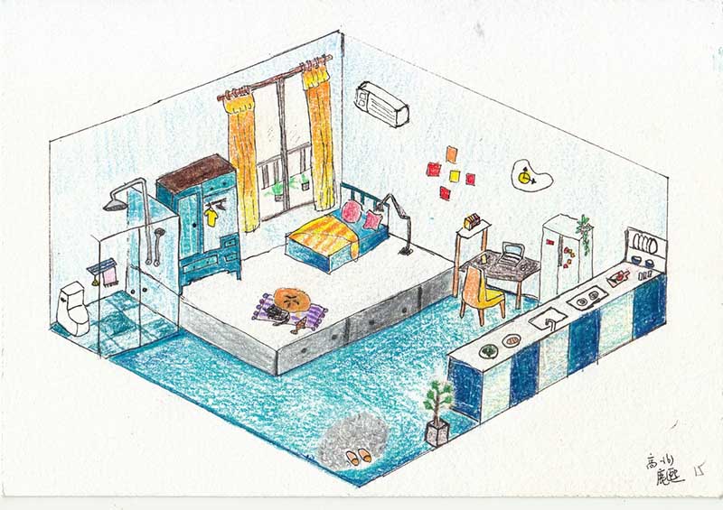 Ejemplo de los dibujos realizados por los estudiantes de décimo grado de la escuela Changzhou No. 2. [Foto: proporcionada a Chinadaily.com.cn]