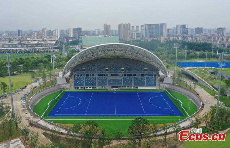 Vista aérea del estadio de hockey de los Juegos Asiáticos de 2022