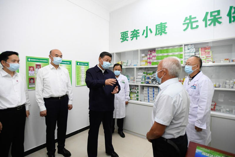 Xi inspecciona distrito noroccidental chino de Suide