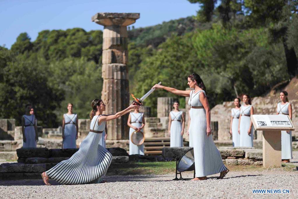 Encendida en Olimpia Antigua llama para los Juegos Olímpicos de Invierno de Beijing 2022