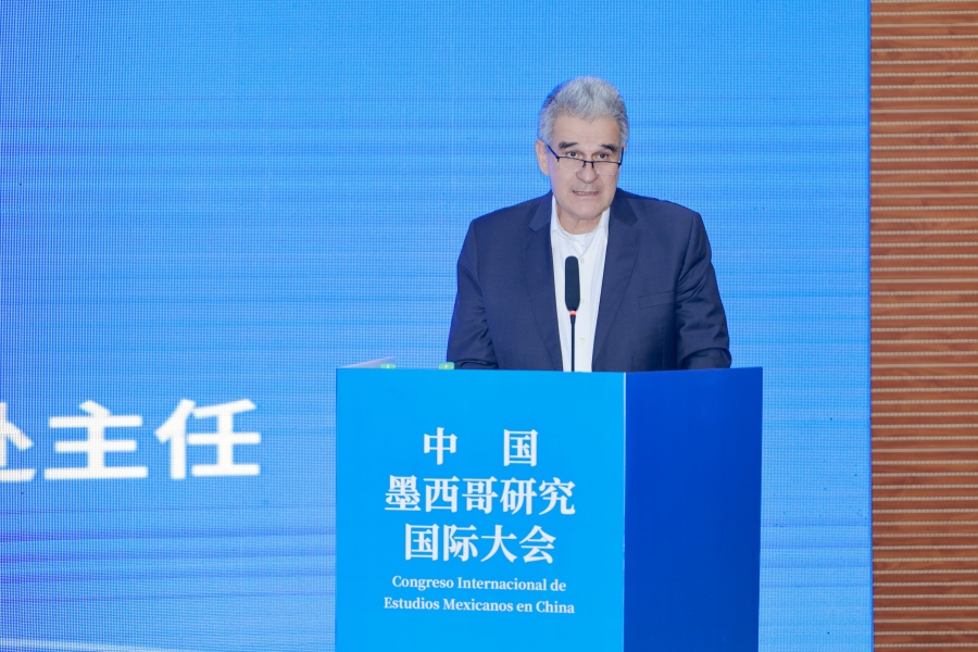 Figura 14: El profesor Adalberto Noyola presentando el balance final del congreso (Foto proporcionada por el Congreso Internacional de Estudios sobre México en China)