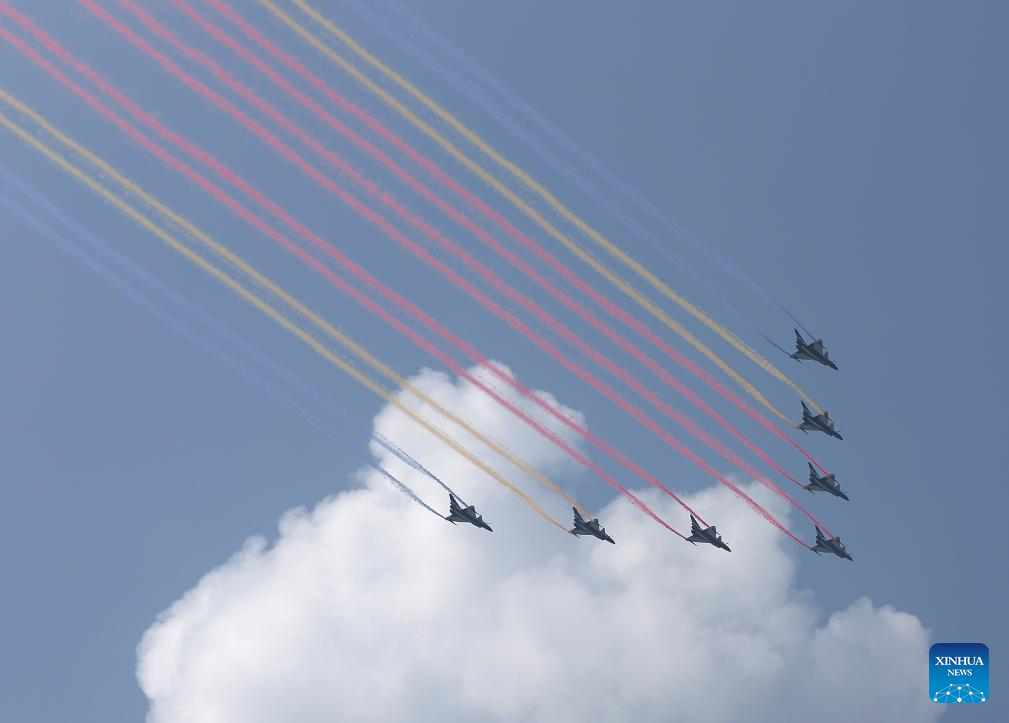 Desfile de Día de la Victoria de China concluye con escalón aéreo acrobático