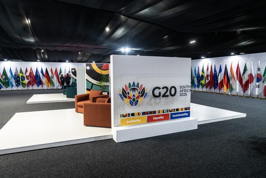 Imagen del 17 de noviembre de 2025 de la sede de la 20a Cumbre del Grupo de los 20 (G20), en Johannesburgo, Sudáfrica. (Xinhua/Shiraaz Mohamed)